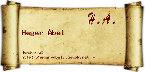 Heger Ábel névjegykártya